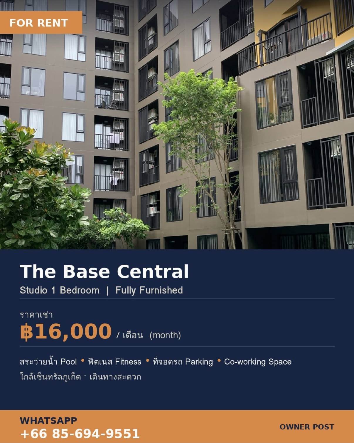 Furnished studio for rent at The Base Central, Phuket Town – photo 6